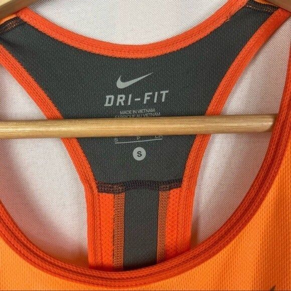 Nike Dri-Fit Orange Scoop Neck Racerback Athletic Tank Top S - Picture 3 of 4